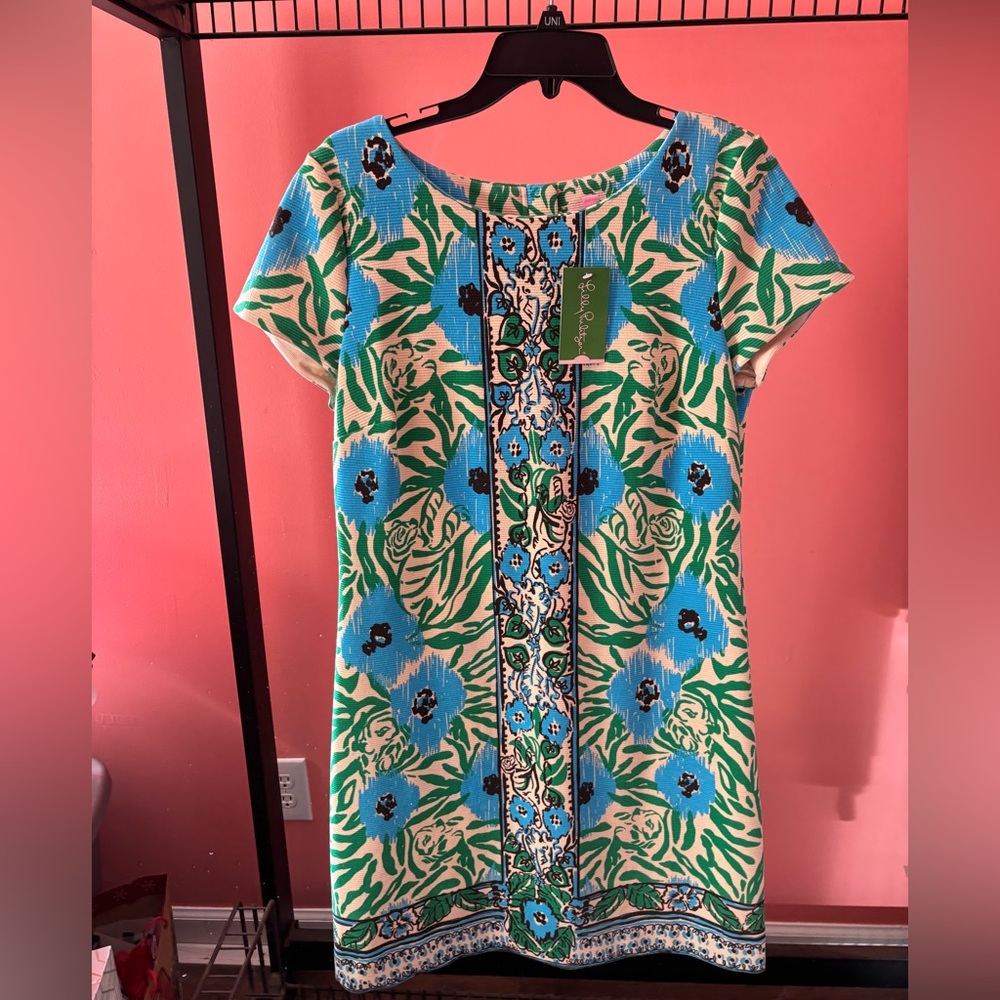 Lilly Pulitzer Layton Dress in Sea Oat - Green and Blue Floral Tunic
